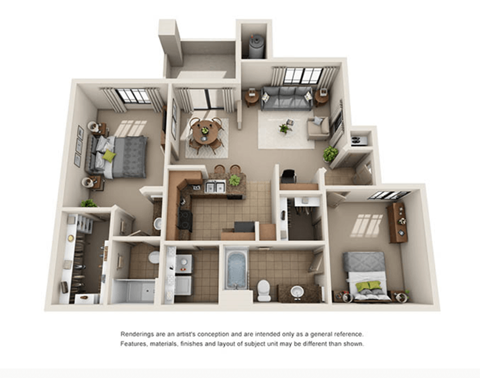 2 bed 2 bath 1078 sqft